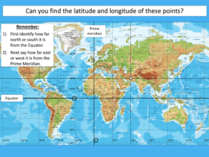 Finding latitude and longitude coordinates on a world map - presentation 2