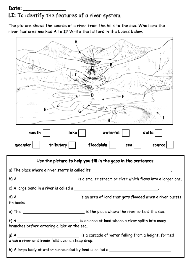 journey of a river worksheet answer key