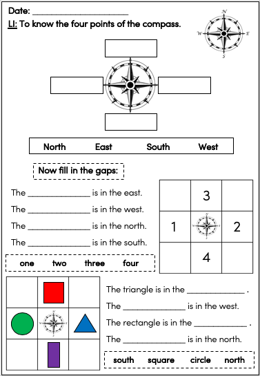 Introduction to compass directions - activity - harder 1