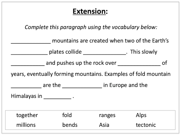 Understanding how fold mountains are formed - extension - harder