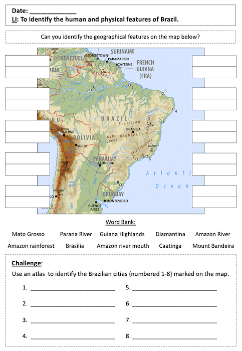 Identifying the human and physical features of Brazil - activity - medium