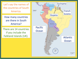 Locating countries and capitals of South America - presentation 2