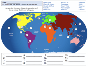 Locating the world's famous volcanoes - Teach It Forward