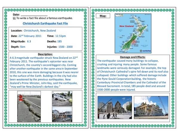 Writing a fact file about a famous earthquake - cover image 4