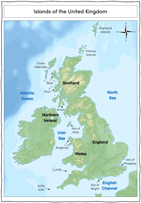 Identifying islands of the UK - activity - prompt map