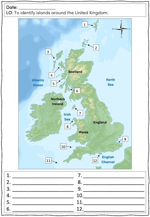 Identifying islands of the UK - activity