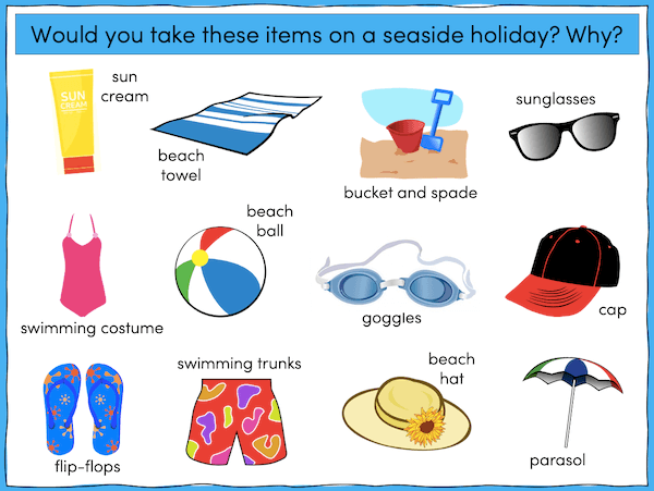 Packing for a seaside holiday - presentation 2